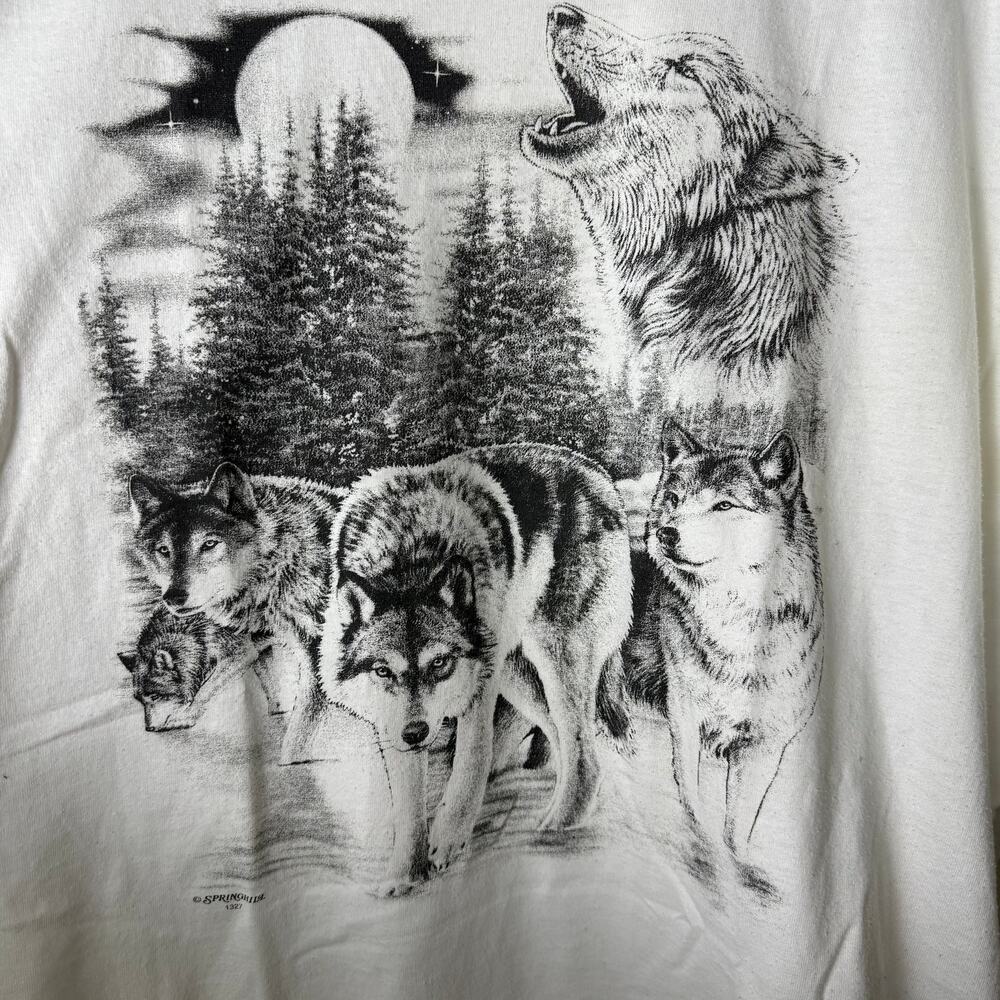 Vintage Fruit Of The Loom Y2K Wolf Tee Shirt Xl - Picture 5 of 10